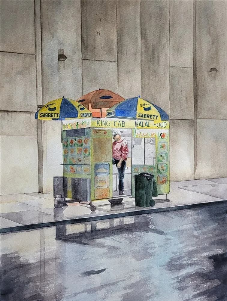 2021-Joanne Agabs-Chelsea Food Stand in Evening
